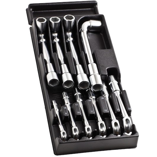 Module of Angled-Socket Wrenches, 6 points, 10 Pieces