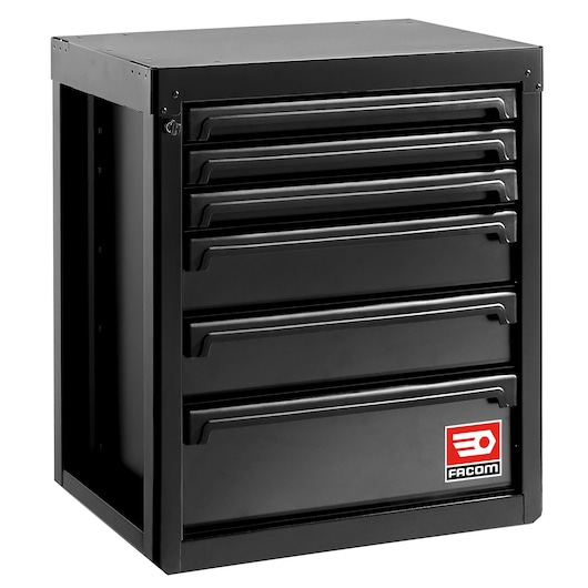 Side view of base unit 6 drawers RWS2 black