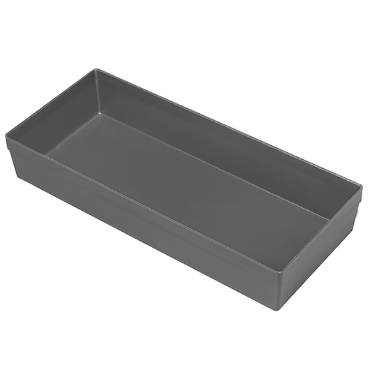 Large Gray Plastic Rectangular Tray for Suitcases, H 51 mm
