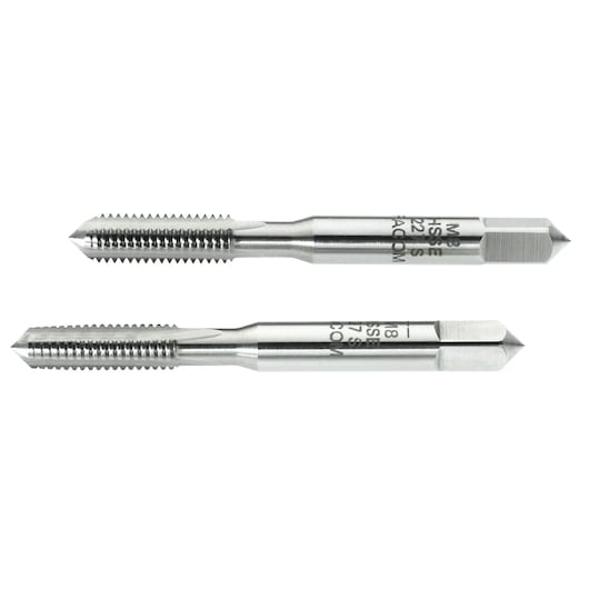 "High performance" cobalt taps, set of 2 cobalt taps (taper and bottoming), M8 x 1.25 mm