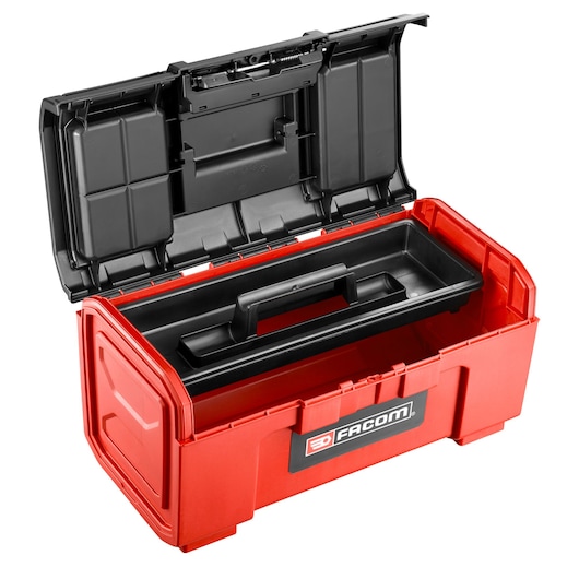 Plastic toolbox self-closing model 19"