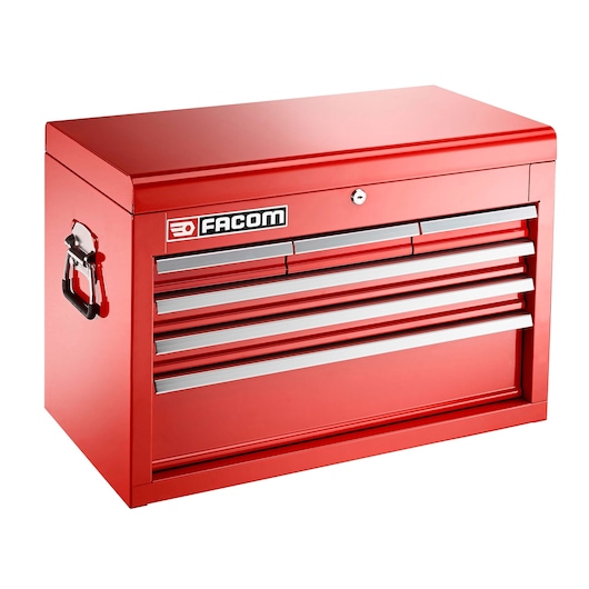 Metal Tool Chest, 6 Drawers 3 x 170 mm and 3 x 570 x 270 mm, Lateral Handles for Transport
