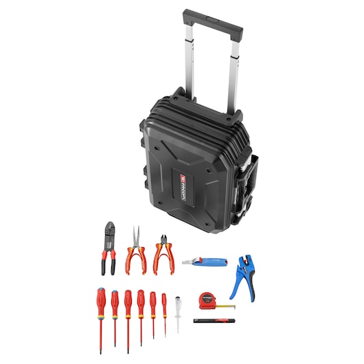 Rolling Case With Basic Industrial Maintenance Set, 15 Tools