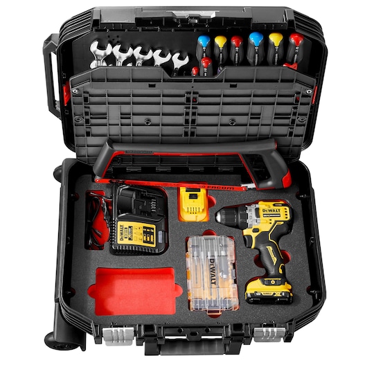 Rolling Case With Large Industrial Maintenance Set, 68 Tools, PowerTool