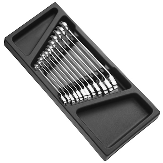EXPERT by FACOM® Ratchet combination wrenches in thermoformed tray, metric 12 pieces