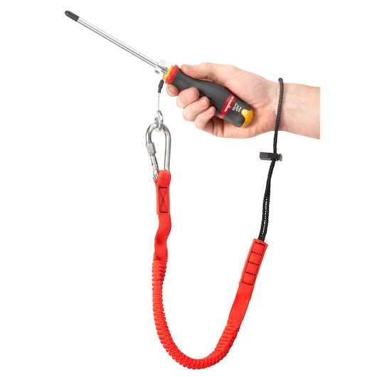 1.2 m Strap, Wrist Loop and 80mm Stainless Steel Snap Hook With Screw Safety Lock System