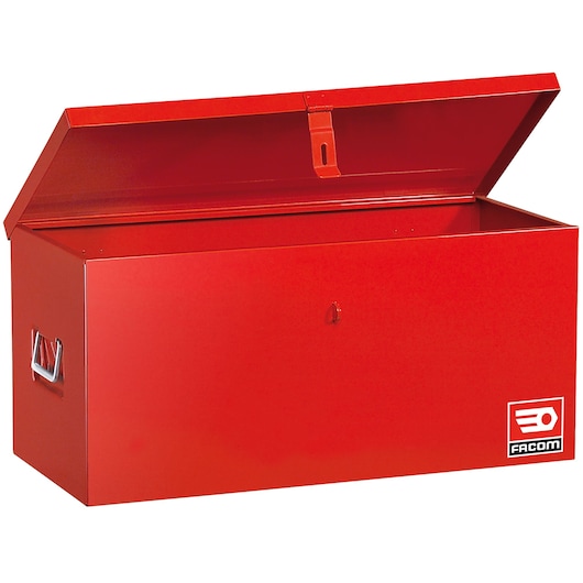 Metal Worksite Metal Chest, Lateral Handles, L 650 mm, Red