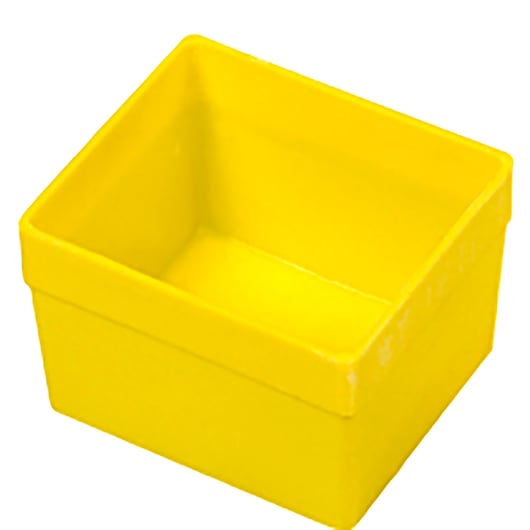 Small Yellow Plastic Square Bin for Suitcases, 51 mm